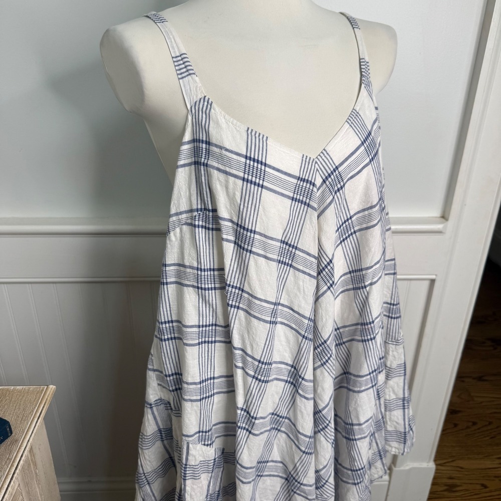 Anthropologie Holding Horses Blue White Plaid Belmar Dress M/L - Picture 2 of 7